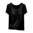 thumbnail image 5 of FUYUDY Women Tshirts Seamless Comfort T-Shirt With Built In Bra Support Summer Casual Layering Fashionable Female Solid Color Tops, 5 of 5