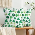 thumbnail image 3 of KCEHTA St Patricks Day Pillow Covers 18x18 Green Shamrock Pillow Case for Living Room Farmhouse Decor, 3 of 5