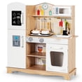 thumbnail image 2 of Redsmile Play Kitchen,Wooden Kids Kitchen Playset with Ice Maker,Oven,Realistic Lights and Sounds,Pretend Play Toy Kitchen,Gift for Girls Boys Ages 3-10,White, 2 of 10