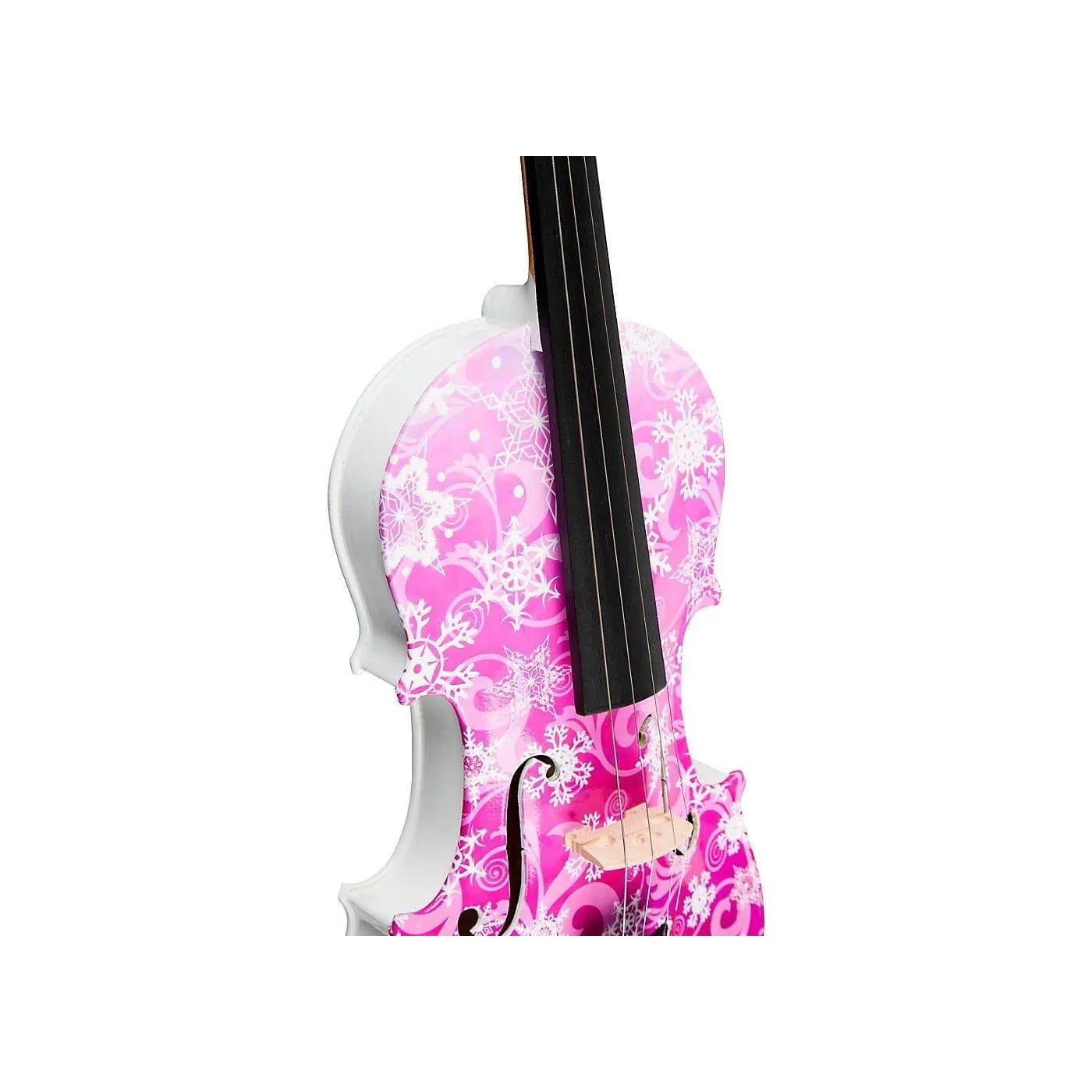 Rozanna's Violins Violin Outfit Snowflake II Series Fuchsia Sparkle Acoustic Lightweight Includes Carbon Fiber Bow and Case 4/4