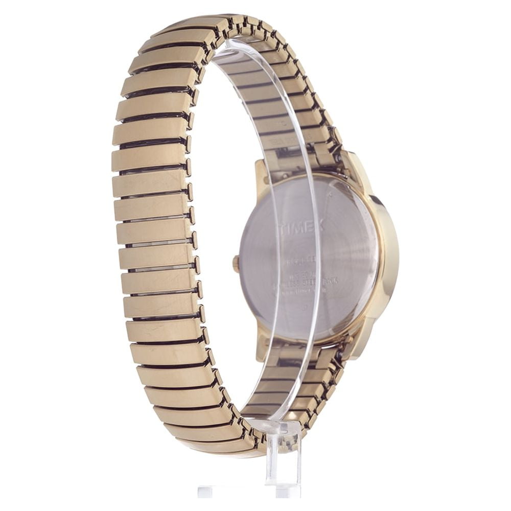 Timex Men's Easy Reader Date Gold/White 35mm Casual Watch, Tapered Expansion Band