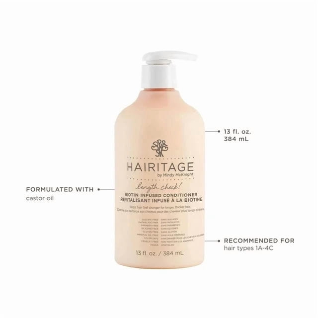 Hairitage Length Check Biotin Conditioner for Dry Damaged Hair, 384ml
