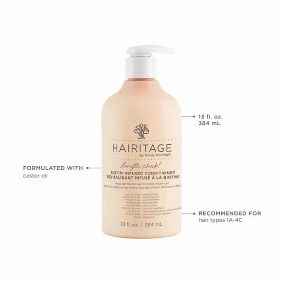 Hairitage Length Check Biotin Conditioner for Dry Damaged Hair, 384ml