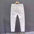 thumbnail image 7 of Hurxie Men's Slim Fit Dress Pants Stretch Casual Pants for Men Elastic Waistband Tapered Trousers Skinny Pants with Pockets White,M, 7 of 7