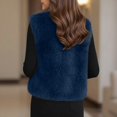 thumbnail image 4 of YMNXA Women'S Fuzzy Vest Sleeveless Open Front Solid Color Comfortable Warm Thick Jacket Coat For Daily Wear Navy S, 4 of 6