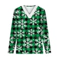 thumbnail image 4 of Qertyioot Chandail en Molleton de Noël pour Femmes Mode Décontractée Manches Longues Col en V Chandail, 4 of 5