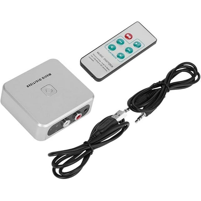 Capture Recorder, Audio Capture Box 128Kbps Music Digitizer CD Recorder with 3.5mm & RCA Line Input Supports Secure Digital Memory Card