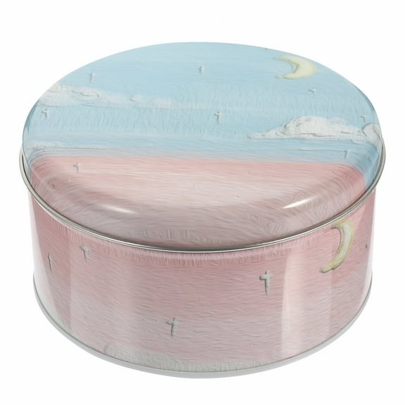 ACDANC Round Metal Cookie Tin with Lid - Empty Gift Tin for Treats,Biscuits&Favors