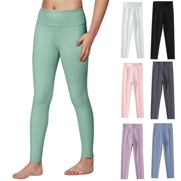 Asxite Toddler Girls Leggings Solid Streamlined Yoga Breathable Stretch Casual Winter Pants