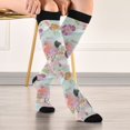 thumbnail image 5 of FORMRS Womens Knee High Socks Casual Long Thick Travel Daily Wear, 2 Pairs, Colorful Flowers Blossoms, 5 of 6
