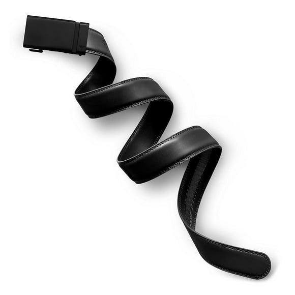 Mission Belt Men's Ratchet Belt - 35mm Swat Black Buckle/Black Leather, Custom (up to 56)