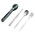 thumbnail image 2 of Dream Lifestyle Portable Cutlery Set Reusable Comfortable Grip Stainless Steel Spoon Fork Chopsticks Flatware Set with Box for Student, 2 of 8
