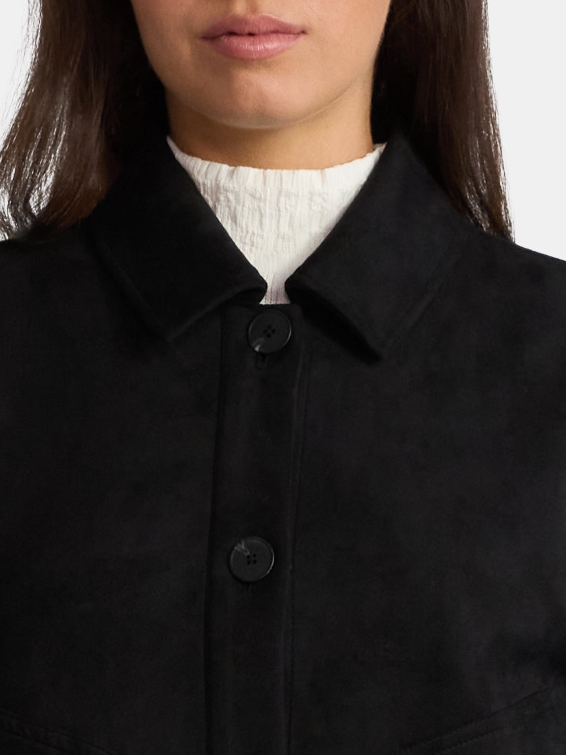 Time and Tru Women's Faux Suede Button Front Jacket, Sizes XS-XXXL