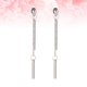 thumbnail image 2 of 1 par de pendientes largos con borlas minimalistas, elegantes, colgantes para mujer, joyería plateada, 2 of 6