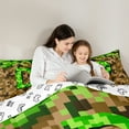thumbnail image 5 of Manfei Personalized Initial D 3 Pieces Queen Comforter Set for Children Kids Teens,Building Blocks Ultra Soft Bedding Sets,Construction Game Bedding Comforter Set,Super Cozy Room Decor, 5 of 8