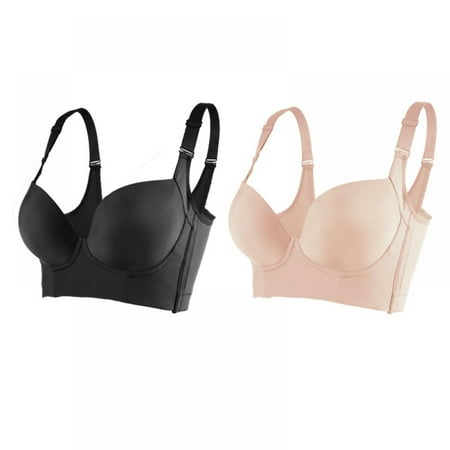 

Spdoo Plus Size Full Figure Bras for Women Hide Back Push-up Bra Lingerie 2-Pack 44