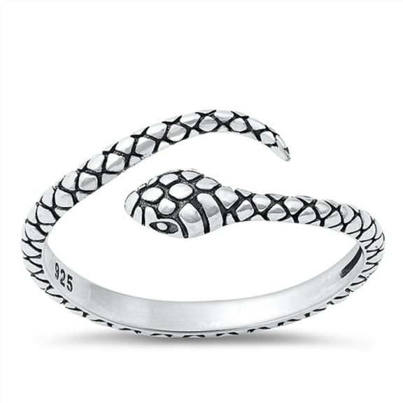 All in Stock Sterling Silver Copperhead Snake Ring Size 10