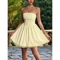 thumbnail image 5 of Strapless Homecoming Dresses for Tees Short Lace Puffy Mini Cocktail Party Gowns Corset Homecoming Dress Yellow L, 5 of 10