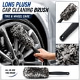 thumbnail image 2 of Long Handle Tire Brush, Soft Plush Bristles Wheel Rim Scrubbing Design, Extended Vehicle Cleaning Tool for Automotive Detailing, Black, 2 of 7
