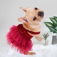 thumbnail image 1 of Flmtop Chiot Jupe Sans Manches Tout-Match Chien Respirant Tulle Robe pour l'Été Rose Rouge, 1 of 9
