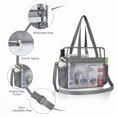 thumbnail image 2 of Heavy Duty Stadium Approved Clear Shoulder Tote Bag, Large Transparent Travel Storage Bag for Sports Events, Office Work & Daily School Use, Gray, 2 of 6