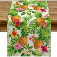 thumbnail image 2 of Linen Summer Pineapple Table Runner Tropical Hawaiian Luau Indoor Outdoor Party Table Cover Decoration Home Kitchen Dining Room (13.8" x 71"), 2 of 6