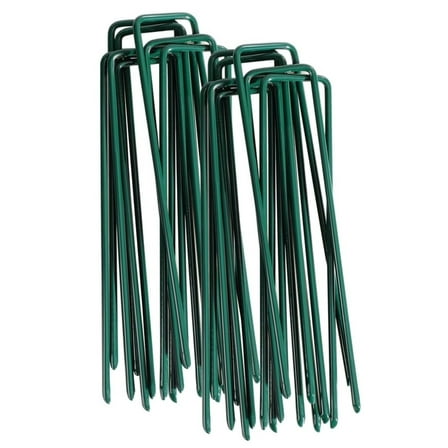 10 Pcs Metal Garden Landscape Sod Staples Green Garden Staples U Shaped Ground Anchors Stakes Pegs Pins Spikes for Securing Lawn Farm Sod Weed Barrier Landscape