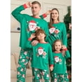 thumbnail image 1 of Conjunto de pijamas para niños, ropa de casa de algodón con dibujos animados de Navidad, color verde, Papá Noel, trajes de bebé, 1 of 4