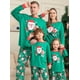 thumbnail image 1 of Conjunto de pijamas para niños, ropa de casa de algodón con dibujos animados de Navidad, color verde, Papá Noel, trajes de bebé, 1 of 4