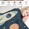thumbnail image 3 of Creowell Space Astronaut Throw Blanket Soft Flannel Blanket for Baby Girls Boys Space Themed Bedroom Decor Blankets for Couch, Sofa 60x80in, 3 of 6