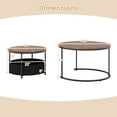 thumbnail image 3 of Gymax Nesting Coffee Table Set of 2 w/Removable Fabric Basket Metal Frame for Home, 3 of 10