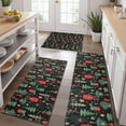 thumbnail image 2 of Dark Christmas Tree and Gift Pattern Kitchen Rugs Sets Of 3,Kitchen Runner Rugs Non Skid Washable,Decorative Kitchen Floor Mats for Kitchen,Sink,Laundry,17"x30"+ 17"x47" + 17"x59", 2 of 6