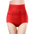 thumbnail image 1 of Aayomet sous-Vêtements Sans Couture pour Femmes Culottes en Coton Extensible Douces et Confortables (Rouge, L), 1 of 4
