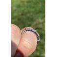 thumbnail image 4 of Solitaire Brilliance 5x3mm Emerald Cut Moissanite Shared Prong Stackable Engagement Ring, Full Eternity Wedding Band Solid 10K White Gold, Ring Size 6, 4 of 6