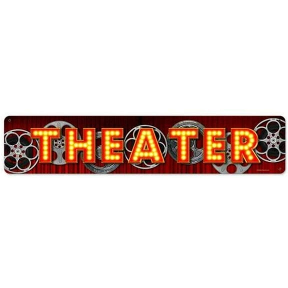 Theater Metal Tin Sign Wall Art Decor for Living Room Vintage Art Coffee Bar Signs Home Decor Gifts Decoration 4 x 16 Inches