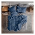 thumbnail image 3 of Set Edredón King Size + Funda De Almohada + Sábanas 7 Pzas Real Textil Azul - Gris, 3 of 8