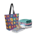thumbnail image 2 of FORMRS Womens Canvas Tote Bag with Zipper Inner Pocket Shoulder Handbag, Colorful Checkered Daisy, 2 of 7