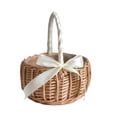 thumbnail image 2 of Sunjoy Tech Wicker Rattan Flower Basket, Wedding Flower Girl Baskets, Willow Handwoven Basket with Handles and Plastic Insert, Woven Eggs Candy Basket for Garden Decor - 1PC, 2 of 8