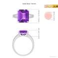thumbnail image 4 of ANGARA Natural 4 Ct. Amethyst with Diamond Classic Ring in 14K White Gold for Women (Ring Size: 3.5), 4 of 9