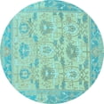 thumbnail image 1 of Ahgly Company Indoor Round Abstract Light Blue Modern Area Rugs, 6' Round, 1 of 4
