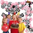 thumbnail image 1 of Decoración de cumpleaños de granja, decoraciones de fiesta de animales de granja, decoración de fiesta de cumpleaños para niños, globo de aluminio de animales Rojo Verde, 1 of 4