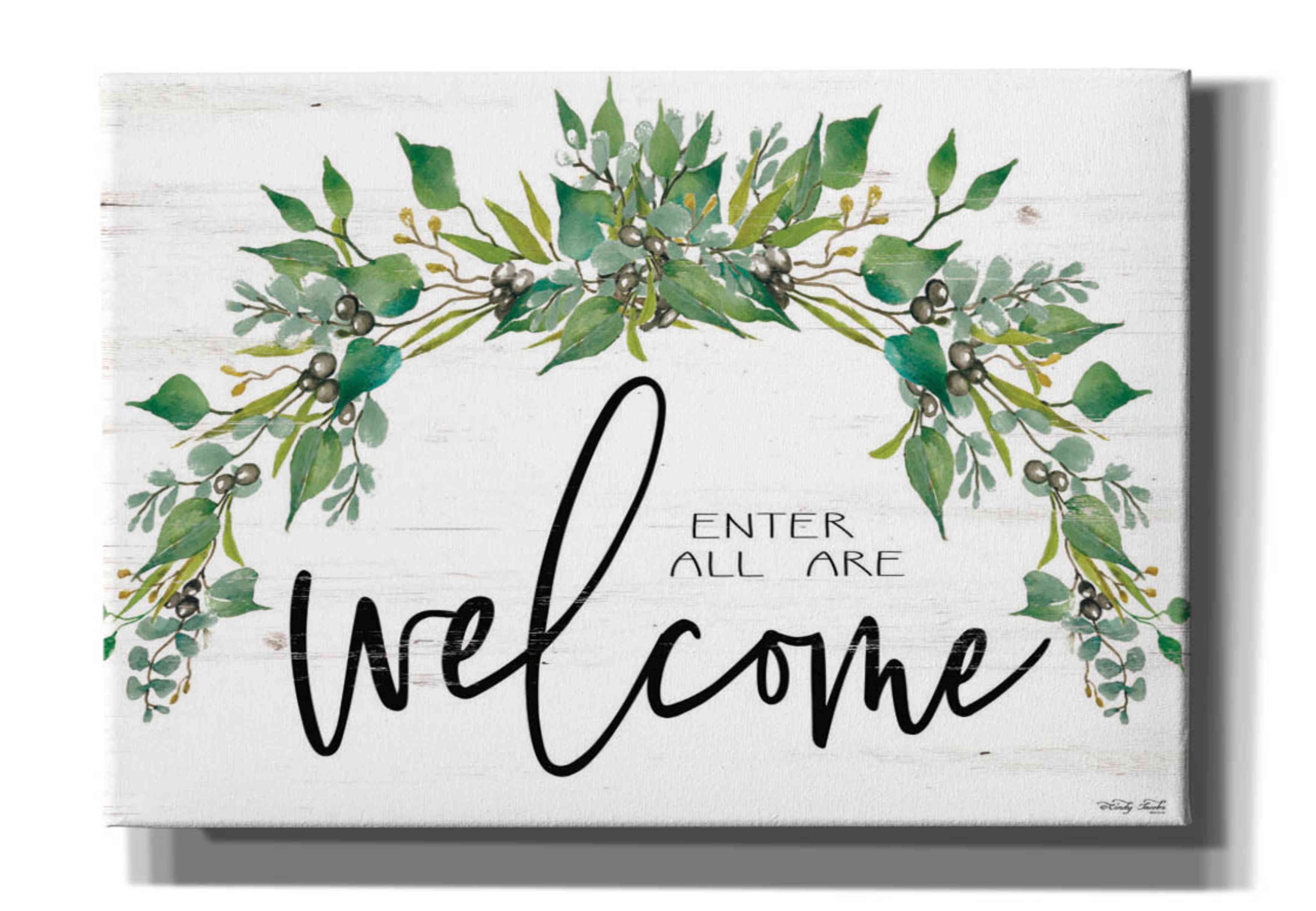 Epic Graffiti 'Enter All Are Welcome' by Cindy Jacobs, Canvas Wall Art ...
