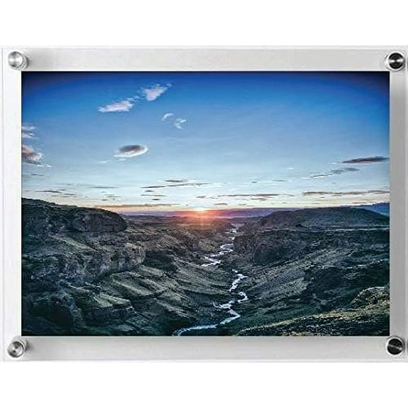 My Charity Boxes Clear Acrylic 8x10 Wall Mount Picture Frame, Floating Frameless Frames for Photo and Diploma Display Double Panel Portrait Holder