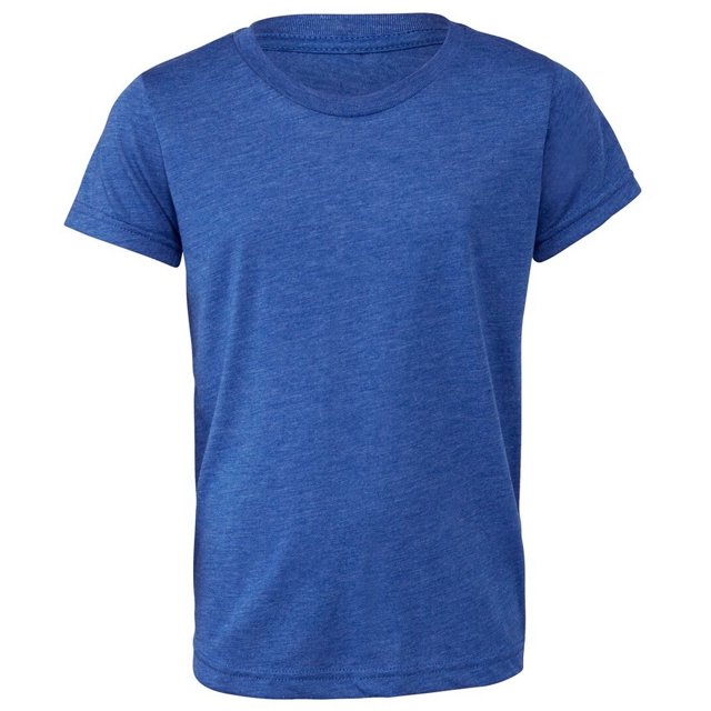 Bella + Canvas - Camiseta de manga corta para niño (Azul Real Jaspeado)