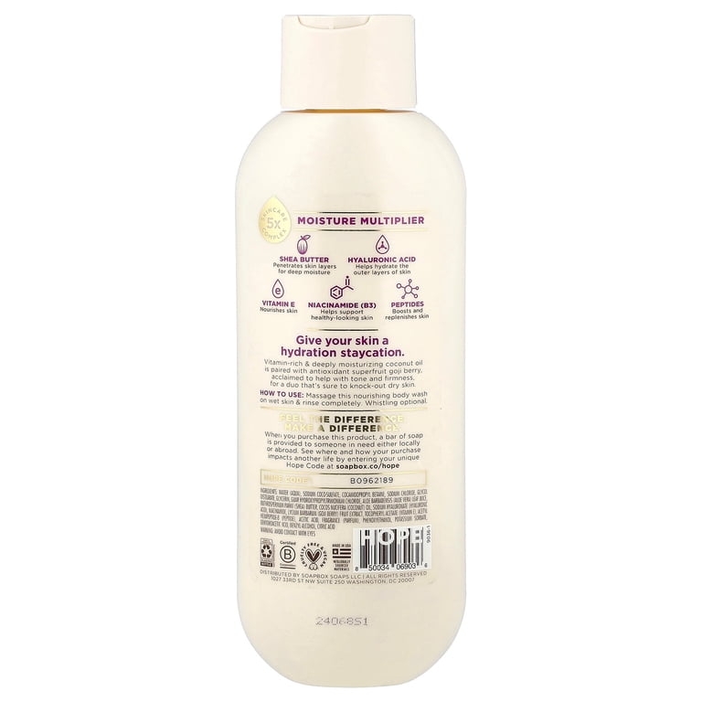Soapbox, Body Wash, 20 oz, Moisturizing Coconut + Goji Berry
