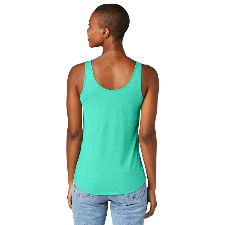 Women's 7 Colored Chakras Moisture-Wicking Relaxed Yoga Tank Top,  Extra-Small Aqua Heather