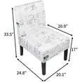 thumbnail image 5 of Modern Fabric Armless Accent Chair Decorative Slipper Chair Vanity Chair for Bedroom Desk, Corner Side Chair Living Room Furniture English Letter Print White, 5 of 7