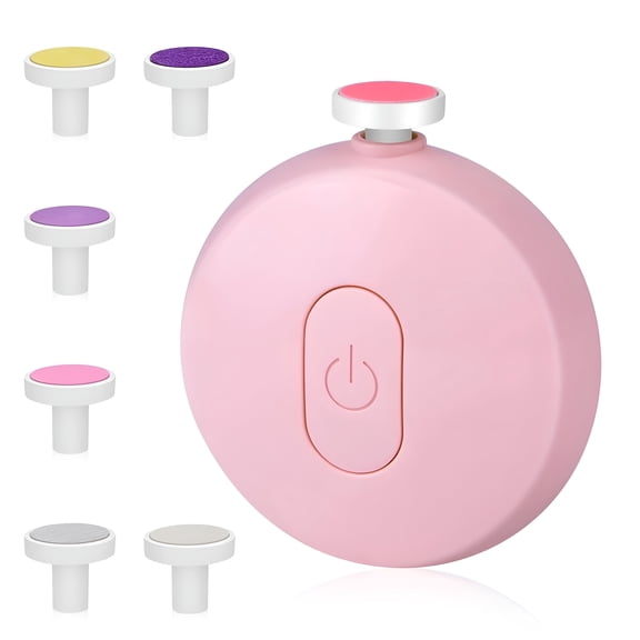 Pawlora Electric Baby Nail File, 6 in 1 Electric Nail File for Newborns Set, Quiet And Safe Baby Nail Cutter, Nail Care for Babies, Gift for Newborns (Pink)