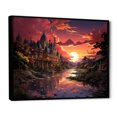 thumbnail image 2 of Designart "Mystery Castle With Coral Sunset" Castles Floater Framed Canvas Prints, 2 of 5