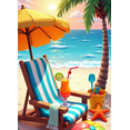 thumbnail image 3 of Colorful Summer Beach Vacation Banner Decorative Design Palm Tree Ocean View Lounge Chair for Summer Party Beach Party Holiday Decoration, 3 of 3
